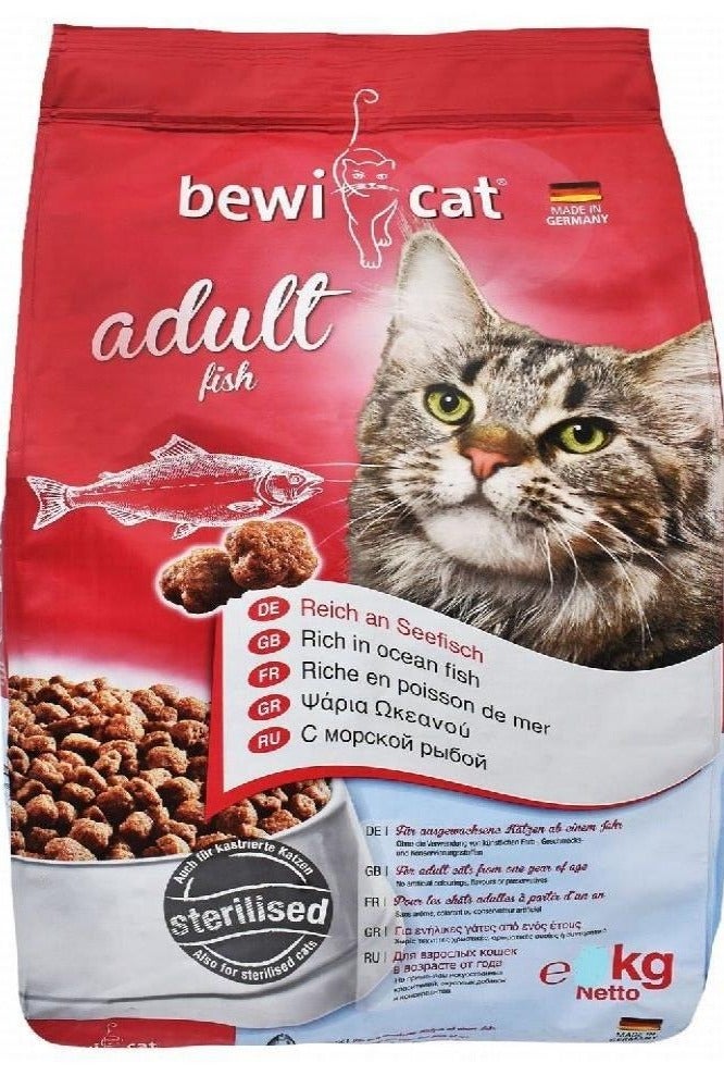 بيوي كات طعام جاف بالأسماك البحرية للقطط البالغة العادية والمعقمة – 1 كجم - Image 1