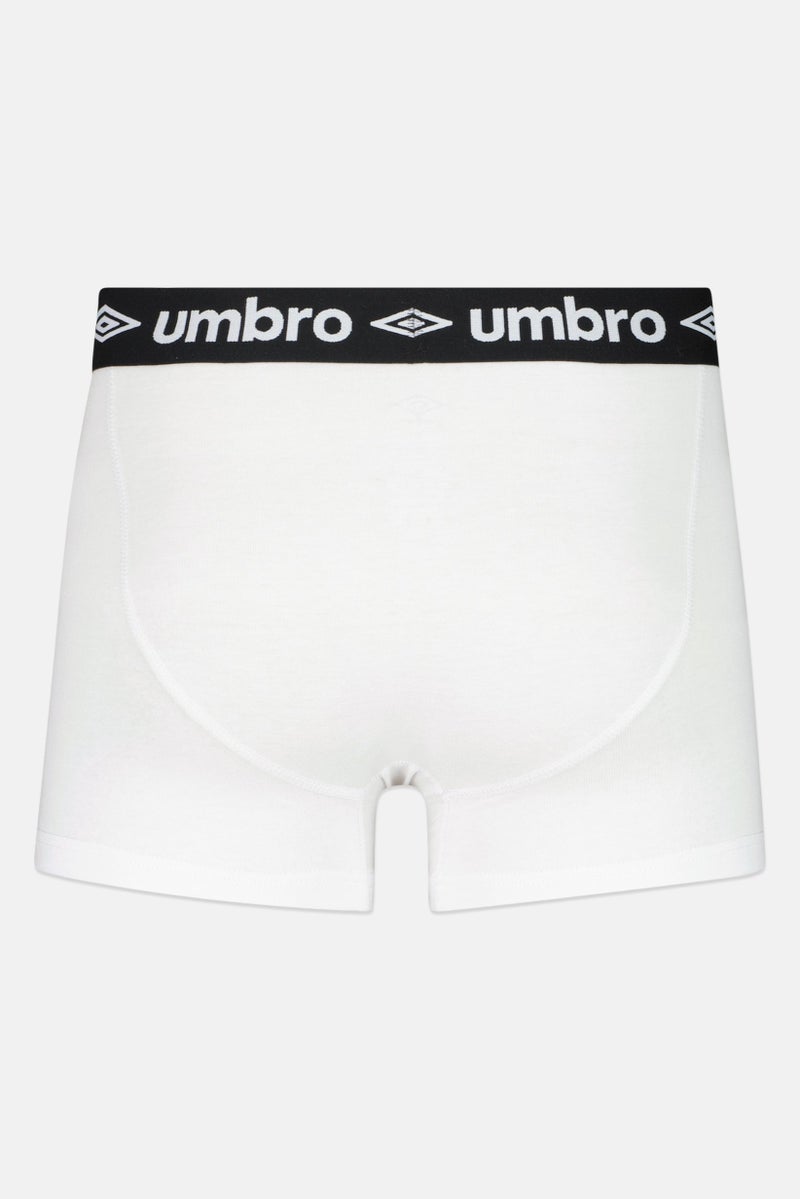 umbro شورت بوكسر رجالي 3 قطع بشعار العلامة التجارية، أبيض - Image 2