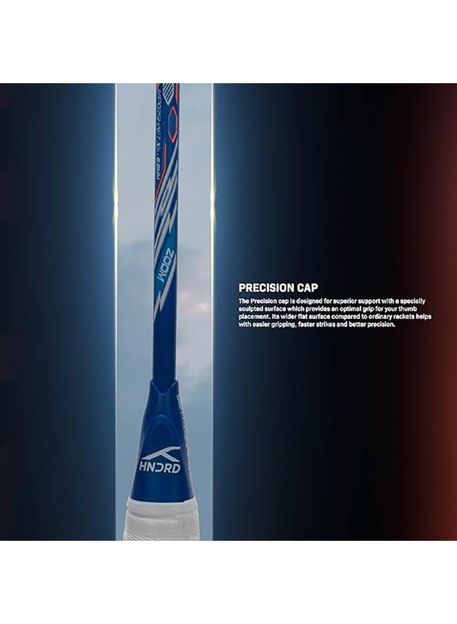 HUNDRED FLUTTER S ZOOM Carbon Fibre Strung Badminton Racket with Full Racket Cover | For Intermediate Players | 78 grams | Maximum String Tension - 32lbs - Image 5