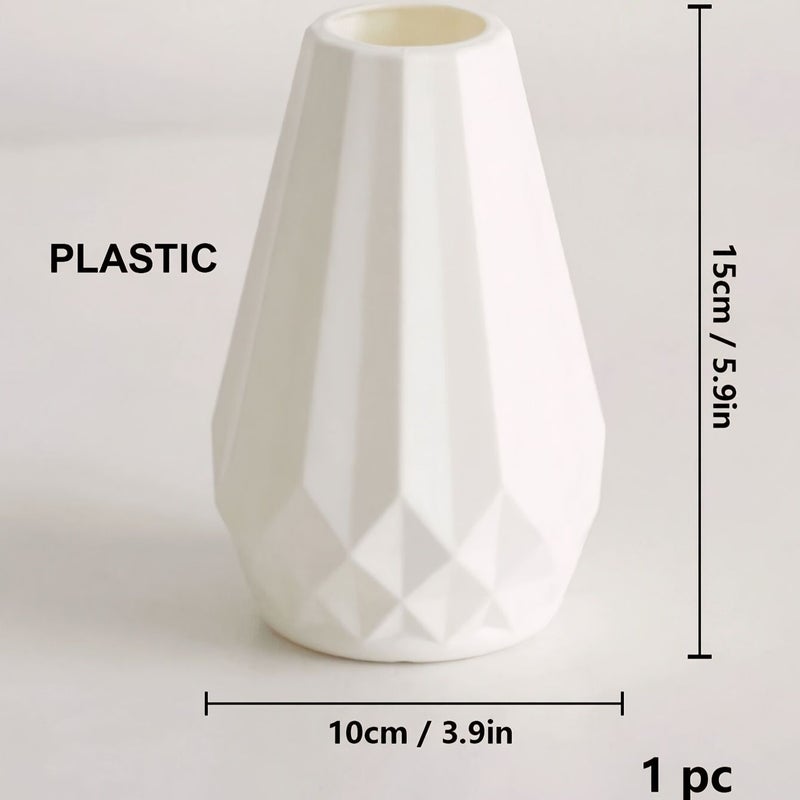 10pcs White Plastic Vases Farmhouse Wedding Home Office Decor - Image 3