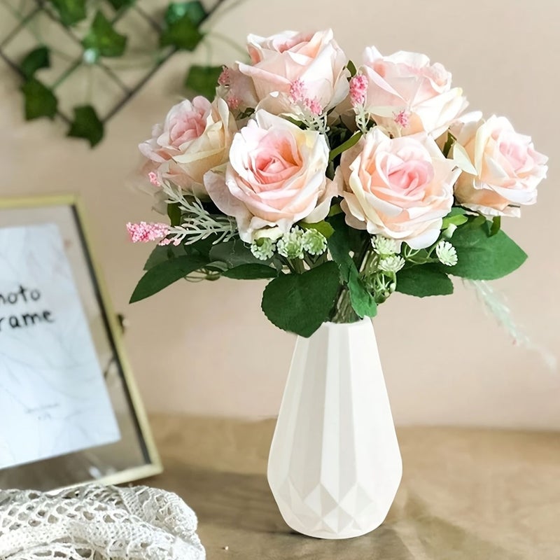 10pcs White Plastic Vases Farmhouse Wedding Home Office Decor - Image 4