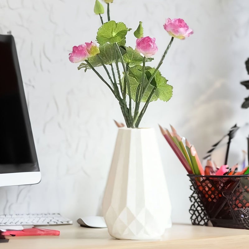 10pcs White Plastic Vases Farmhouse Wedding Home Office Decor - Image 2