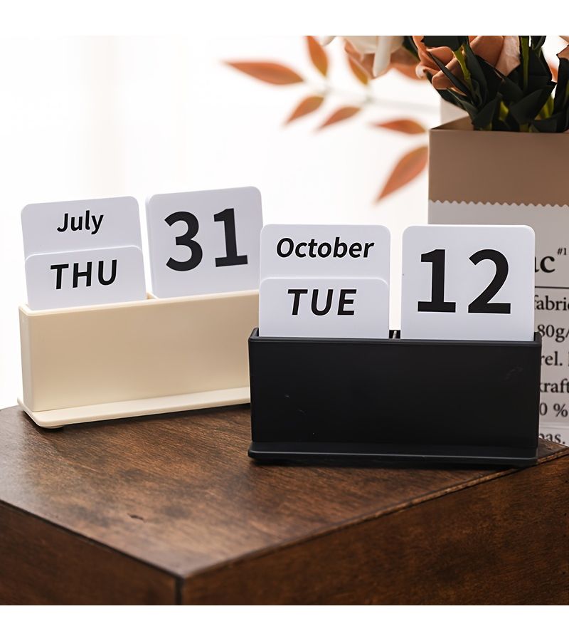 Black 2026 Card Inserting Calendar Nordic Desk Decor For Office - Image 4
