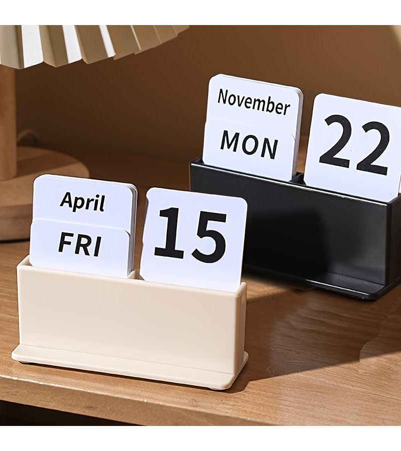 Black 2026 Card Inserting Calendar Nordic Desk Decor For Office - Image 3