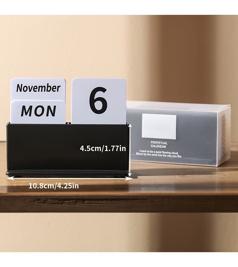 Black 2026 Card Inserting Calendar Nordic Desk Decor For Office - Image 2