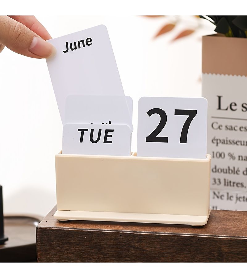 Black 2026 Card Inserting Calendar Nordic Desk Decor For Office - Image 5