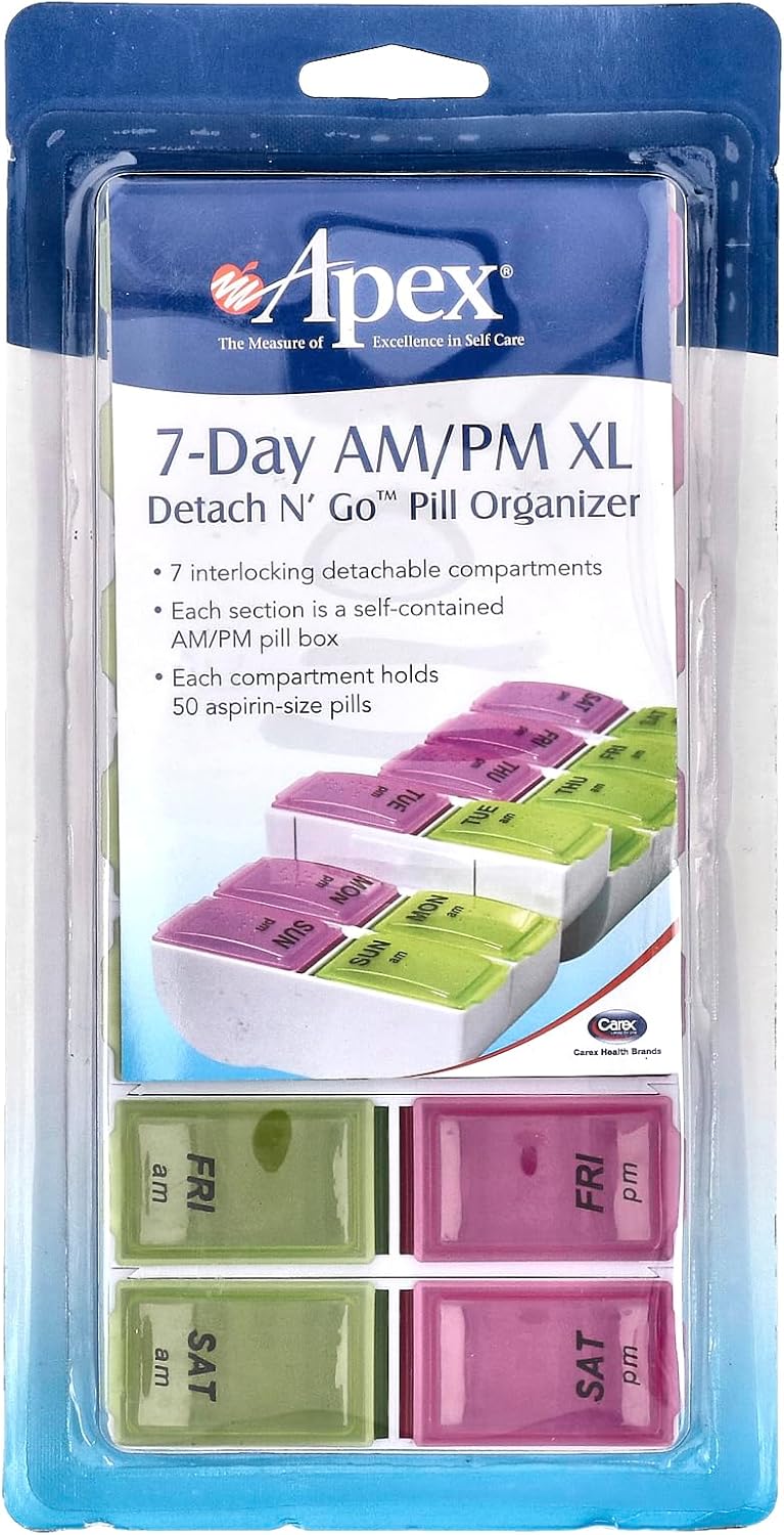 APEX 7-Day AM/PM XL Pill Organizer for Adults