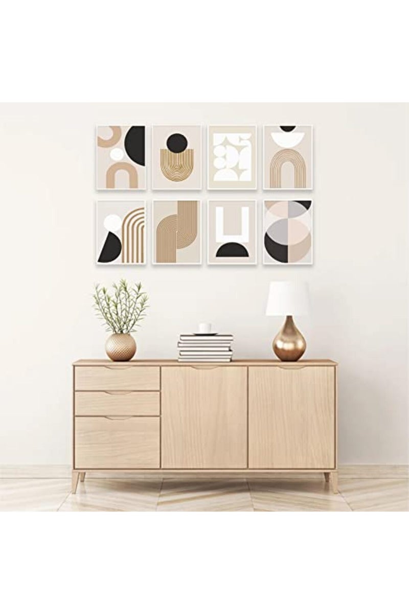 KBKBART Abstract Boho Wall Art Prints Set of 6, Minimalist Geometric Boho Wall Art Black Brown Line Art Canvas Painting Pictures, Mid-Century Modern Prints Gallery Wall Posters for Bedroom Living Room - Image 3