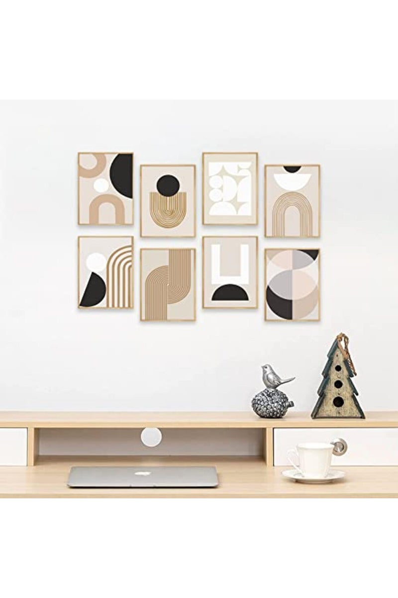KBKBART Abstract Boho Wall Art Prints Set of 6, Minimalist Geometric Boho Wall Art Black Brown Line Art Canvas Painting Pictures, Mid-Century Modern Prints Gallery Wall Posters for Bedroom Living Room - Image 5