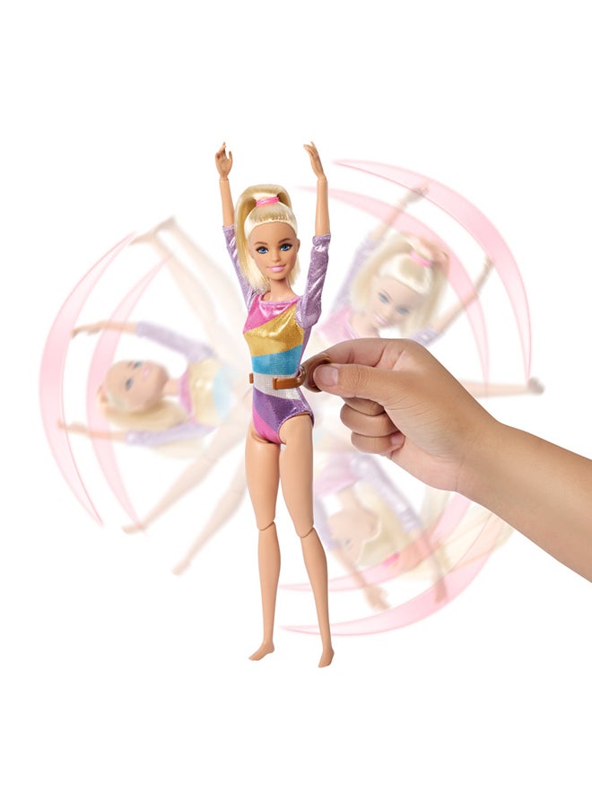 Barbie - Gymnastics Doll & Accessories, Playset With Blonde Fashion Doll, C-Clip For Flipping Action, Balance Beam, Warm-Up Suit & More - Image 1
