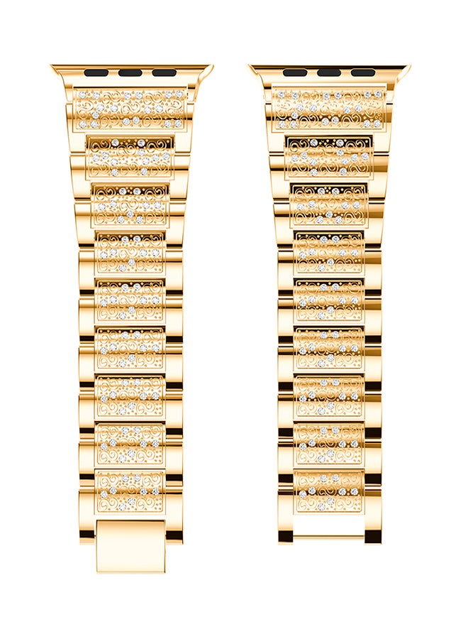 ISank Bling Replacement Strap For Apple Watch Series 3/2/1 Gold/Clear - Image 2