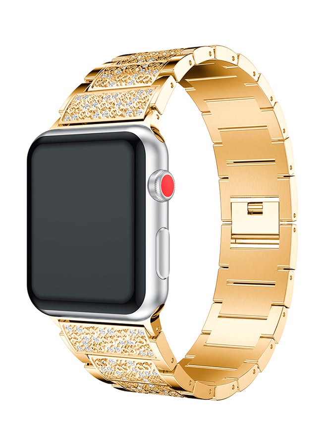 ISank Bling Replacement Strap For Apple Watch Series 3/2/1 Gold/Clear - Image 4