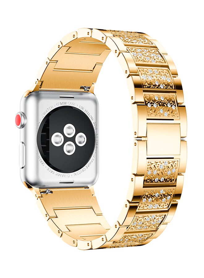 ISank Bling Replacement Strap For Apple Watch Series 3/2/1 Gold/Clear - Image 3