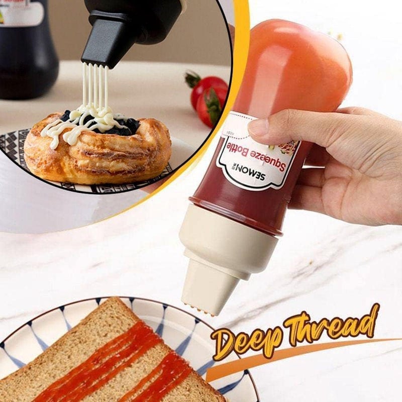 VATTU 350ml Squeeze Bottle | Portable Sauce Bottle with Lid Five Holes | Sauce Dispenser Bottle, Multipurpose Kitchen Tools (Pack of 1) - Image 5
