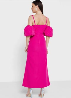 Ella Limited Edition Puff Sleeve Surplice Dress  - Image 2