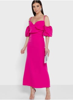 Ella Limited Edition Puff Sleeve Surplice Dress  - Image 1