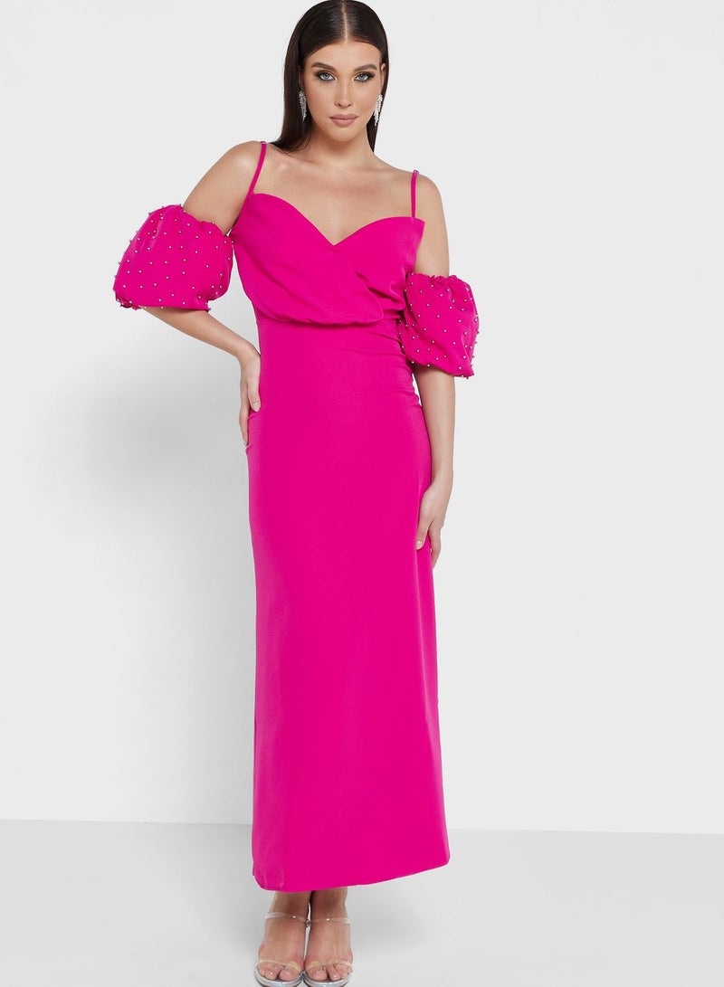 Ella Limited Edition Off-Shoulder Pearl Dress  - Image 4