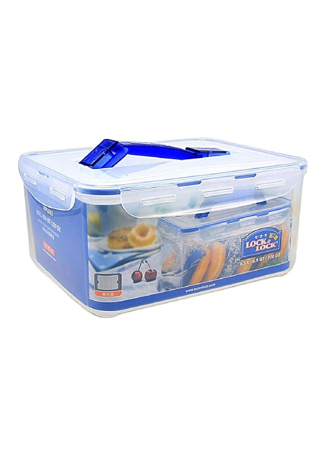 LOCK & LOCK BPA-Free Rectangular Food Container with Handle Clear and Blue 6.5 L HPL883  - Image 3