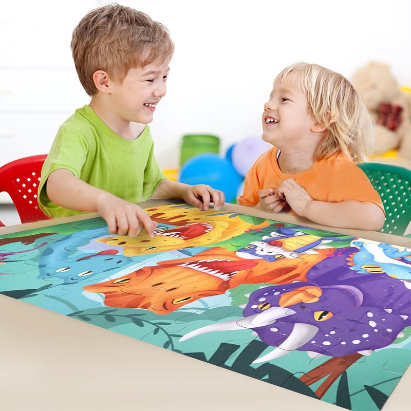IFLOVE Jumbo Floor Puzzle for Kids Dinosaur Jigsaw Large Puzzles 48 Piece Ages 3-6 for Toddler Children Learning Preschool Educational Intellectual Development Toys 4-8 Years Old Easter Gift for Boy and Girl - Image 5