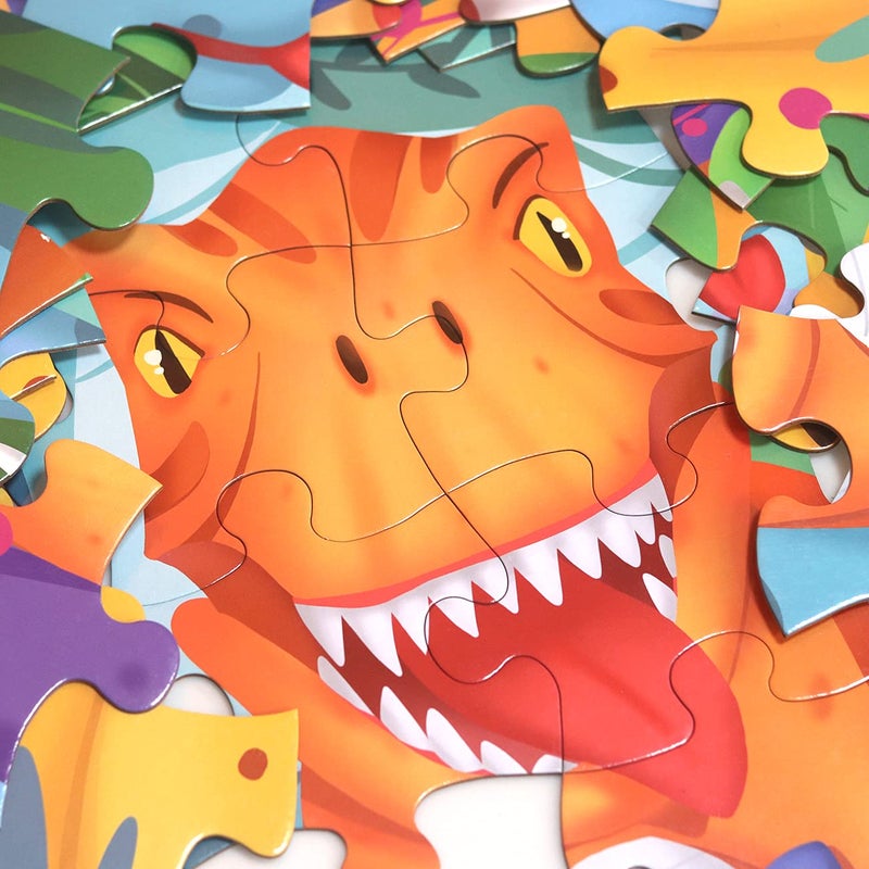 IFLOVE Jumbo Floor Puzzle for Kids Dinosaur Jigsaw Large Puzzles 48 Piece Ages 3-6 for Toddler Children Learning Preschool Educational Intellectual Development Toys 4-8 Years Old Easter Gift for Boy and Girl - Image 3
