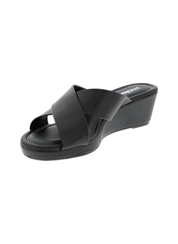 موليكا Moleca Ladies Wedge Sandals Black | Made In Brazil