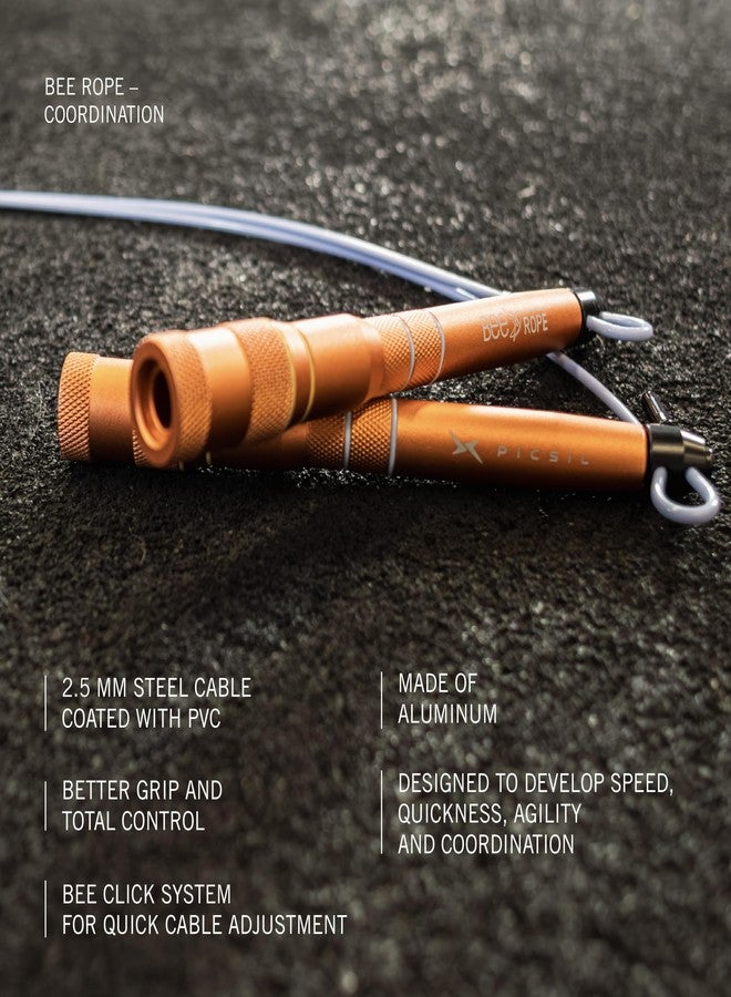 PICSIL - BEE High Speed Skipping Rope | Aluminum & Double Bearing System | Self-Adjusting for Cross Training, Boxing & Fitness | Lightweight 7.4oz | Adaptable for Men, Women & Children | (Lavender) - Image 3