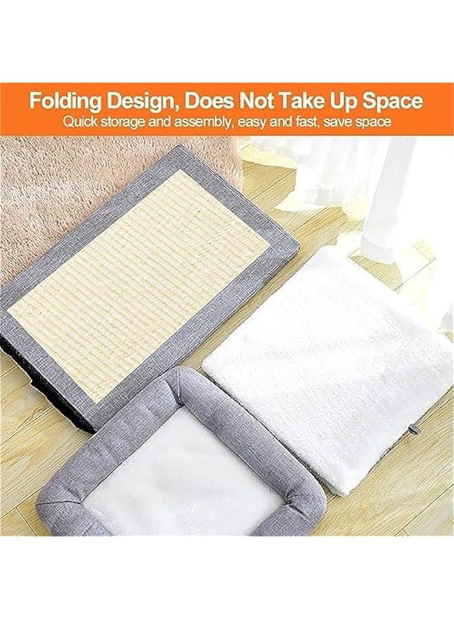 Cat House 2-in-1 Large Kitten Cave Foldable Pet Bed with Balcony and Cube Cat Scratching Pad Collapsible Kitty Hideaway Playground Pet Sleeping Cot Condo Tunnel Baby Cat Stool Play Center - Image 4