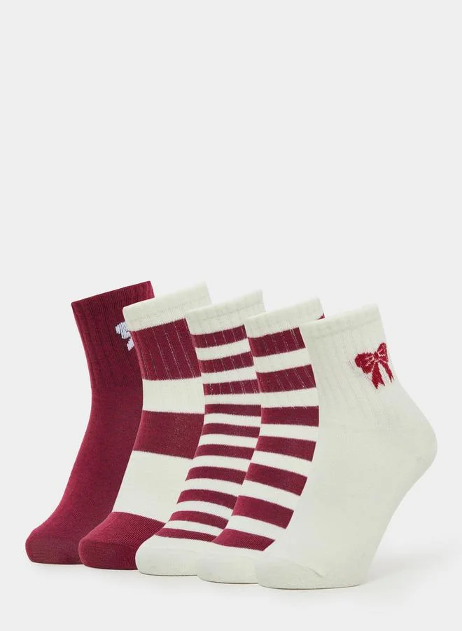 Styli Pack of 5 - Stripe Crew Socks