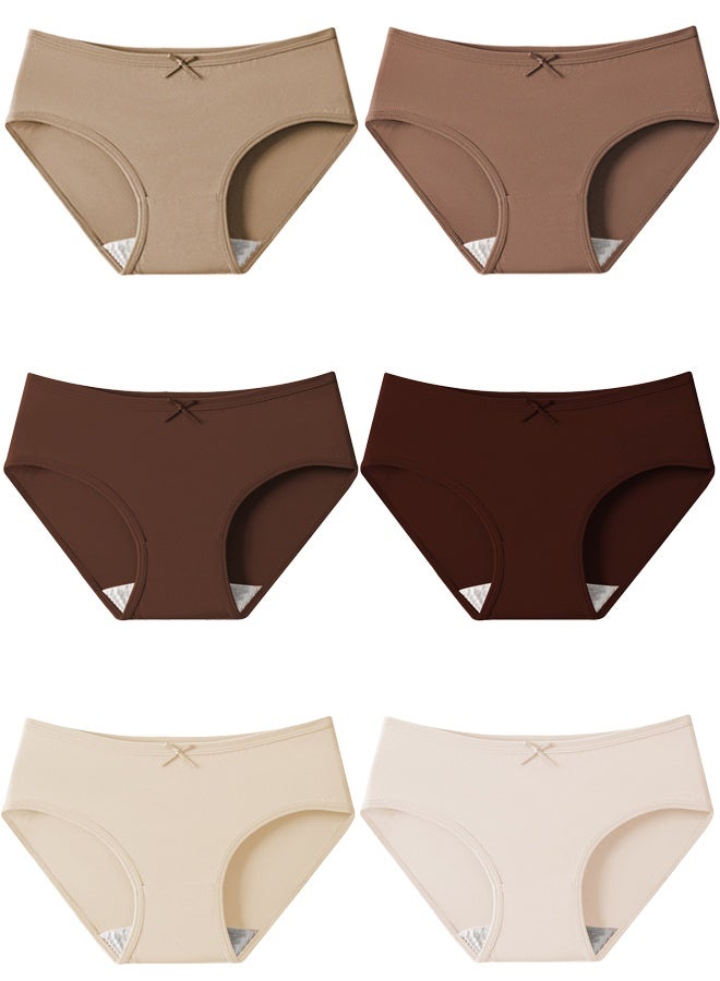 Zeemey 6-Piece Cotton Bikini Breathable Panties Low Waist Fashionable Ladies Panties - Image 1