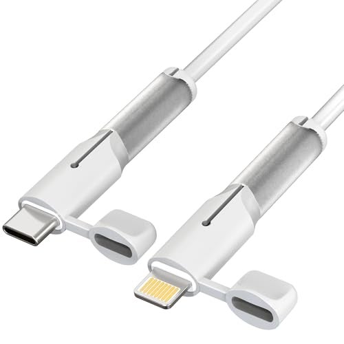 Sounce Cable End Protector for Type-C to Type-C Apple Lightning Cable – Waterproof and Dustproof Silicone Cap, Anti-Bend Cable Saver and Organizer, Only for Apple C to C Charging Cables, White - Image 1