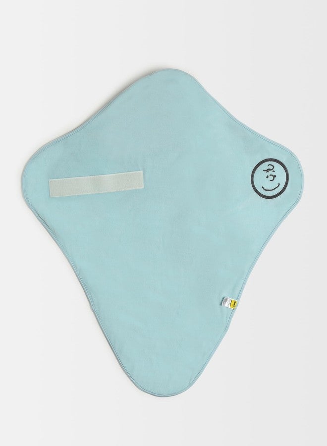 Mi Arcus Peanuts Prnited White and Sky Blue Snug Pod Baby Wrapper Swaddle Easy to Carry and Travel-Friendly, 0-6 Months for Girls Boys Infants 85x80 cm - Image 2
