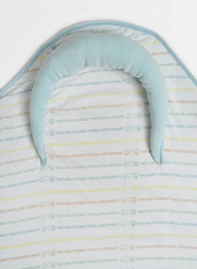 Mi Arcus Peanuts Prnited White and Sky Blue Snug Pod Baby Wrapper Swaddle Easy to Carry and Travel-Friendly, 0-6 Months for Girls Boys Infants 85x80 cm - Image 5