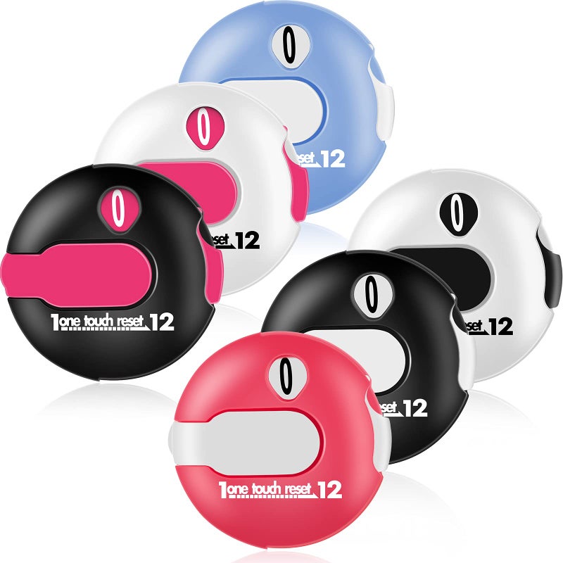 Fiada Golf Score Counter Mini Golf Stroke Counter Scoring Keeper up to 12 Shot Score Golf for Women Men Golf Attachment Accessories to Scorekeeper Glove for Outdoor 1.2 Inch (Classic Colors Set,6 Pieces) - Image 1