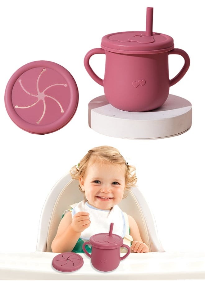 Super ZYouth Baby Silicone Sippy Cup, Baby Training Cup with Handles, Lid and Straw, Baby Snacks Cups, Spill Proof and Non-Slip Sippy Cup for 6-12 Months Babies, 150ml  - Image 1
