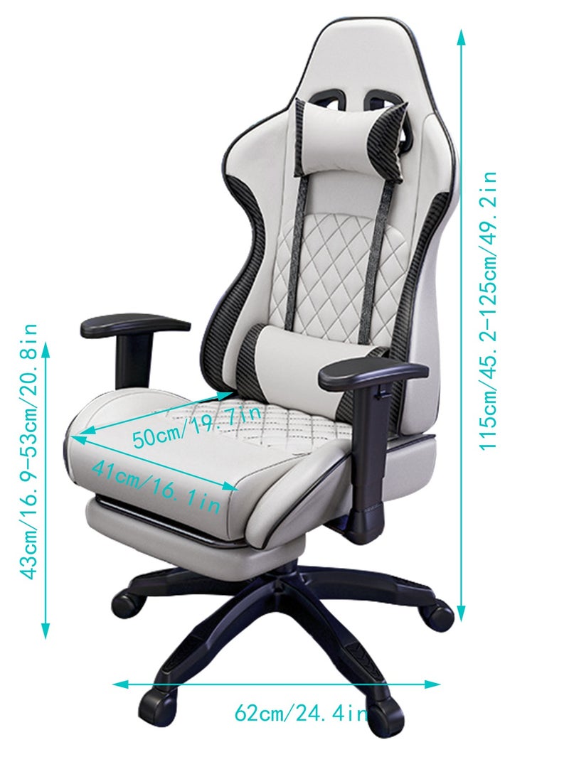 Chulovs Gaming Chair Office Chair With Footrest Racing Ergonomic Chair Leather Reclining Video Game Chair Adjustable Armrest High Back Gamer Chair With Headrest And Lumbar Support  - Image 2