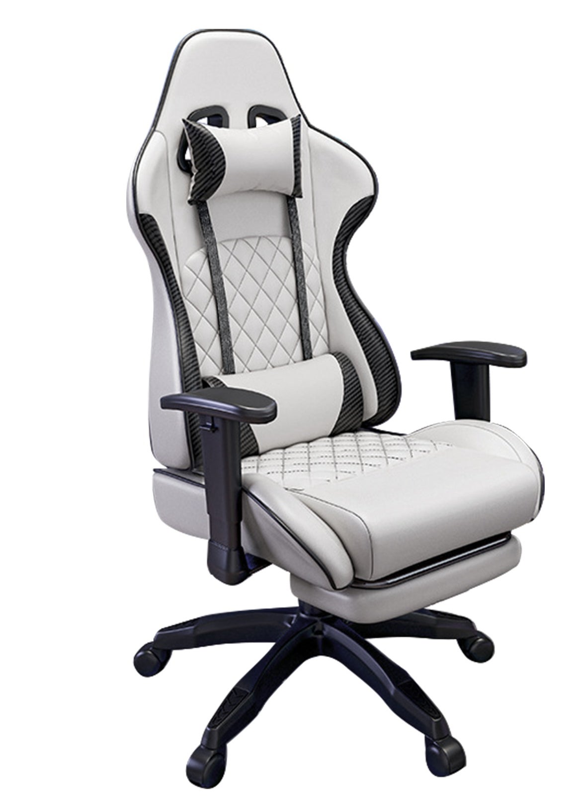 Gaming Chair Office Chair With Footrest Racing Ergonomic Chair Leather Reclining Video Game Chair Adjustable Armrest High Back Gamer Chair With Headrest And Lumbar Support 62X50X115 Cm 