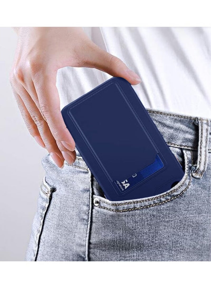 جراب حماية كامل الجسم من السيليكون لهاتف itel A50 4G مع حامل فتحة للبطاقات - أزرق داكن - Image 2