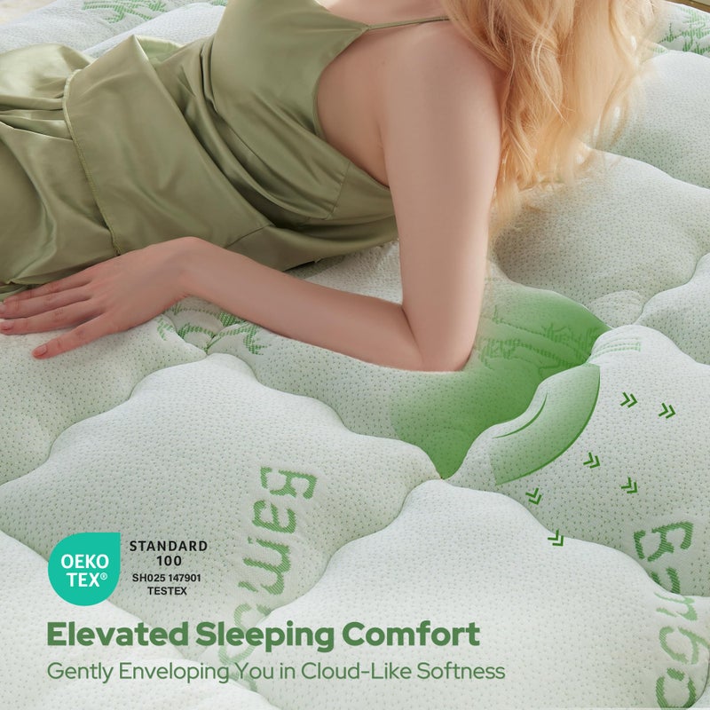 BEDLORE Twin Mattress Topper Viscose Derived from Bamboo, Thick Pillow Top Mattress Pad with Stretchable Pockets for 6"-15" Mattress, Soft Breathable Mattress Topper for Back Pain Relief - Image 2