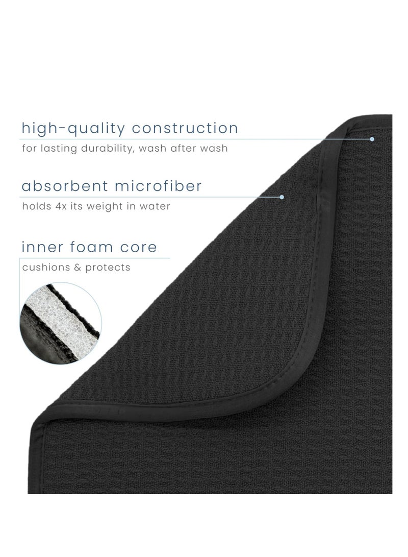 S&T INC. Dish Drying Mat, 16” x 18”, Absorbent Microfiber Kitchen Counter Mat, Dish Drying Pad for Dishes, Utensils, Pots and Pans, Large, Black - Image 4