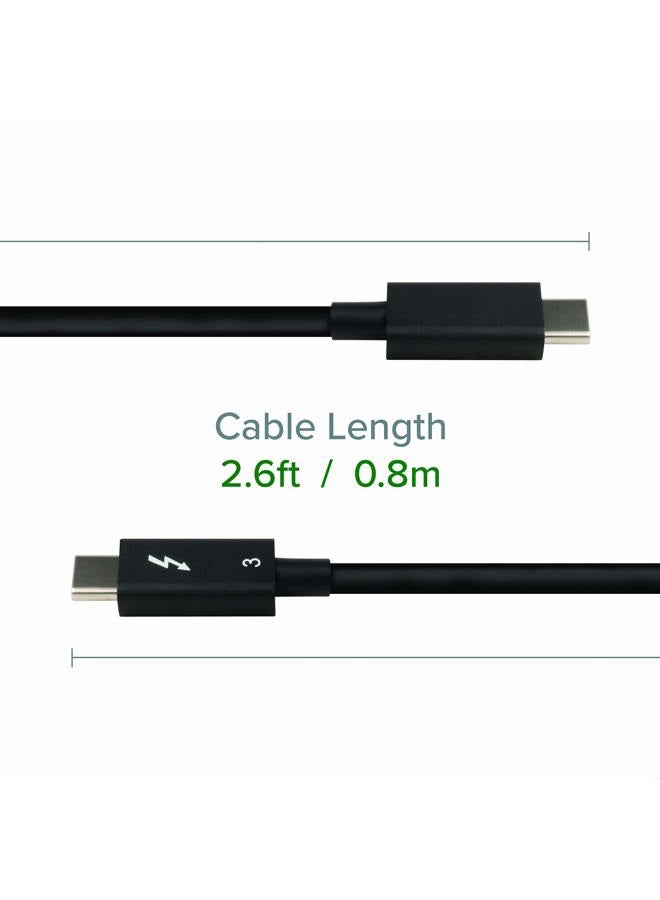 Plugable Thunderbolt 3 Cable 40Gbps Supports 100W Charging, 2.6 feet (0.8 Meters), 5A, USB C Compatible (Thunderbolt 3 Certified) - Image 4