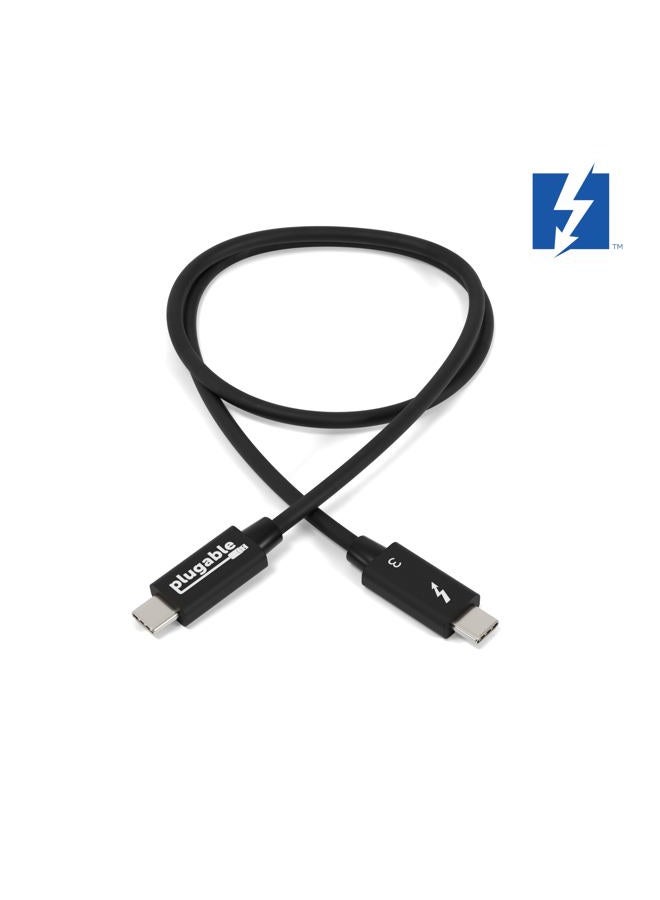 Plugable Thunderbolt 3 Cable 40Gbps Supports 100W Charging, 2.6 feet (0.8 Meters), 5A, USB C Compatible (Thunderbolt 3 Certified) - Image 2