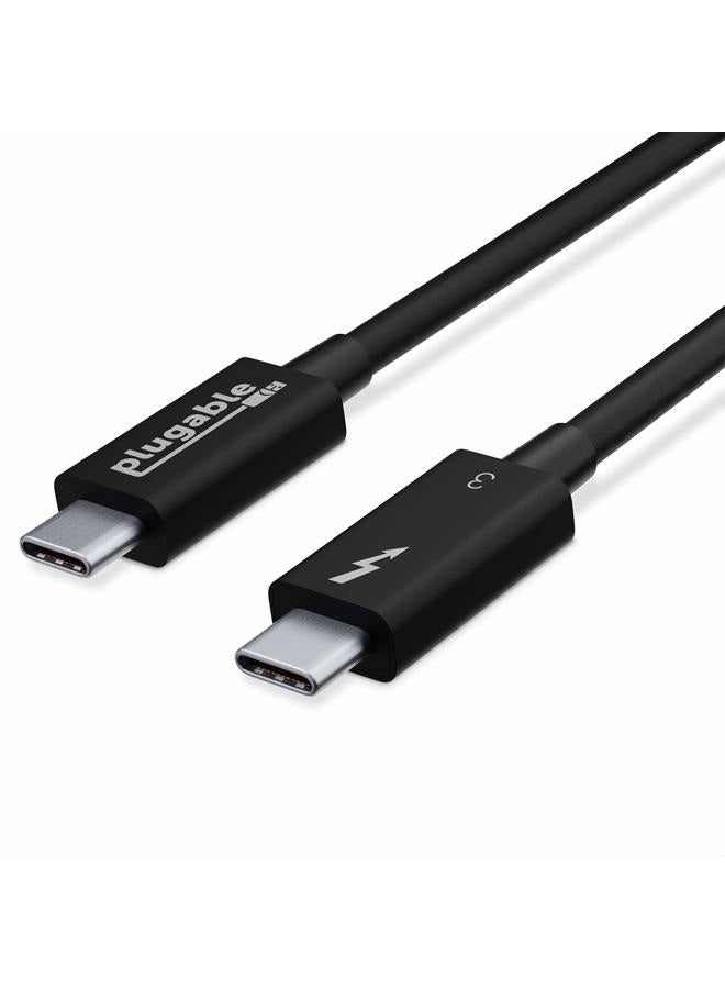 Plugable Thunderbolt 3 Cable 40Gbps Supports 100W Charging, 2.6 feet (0.8 Meters), 5A, USB C Compatible (Thunderbolt 3 Certified) - Image 1