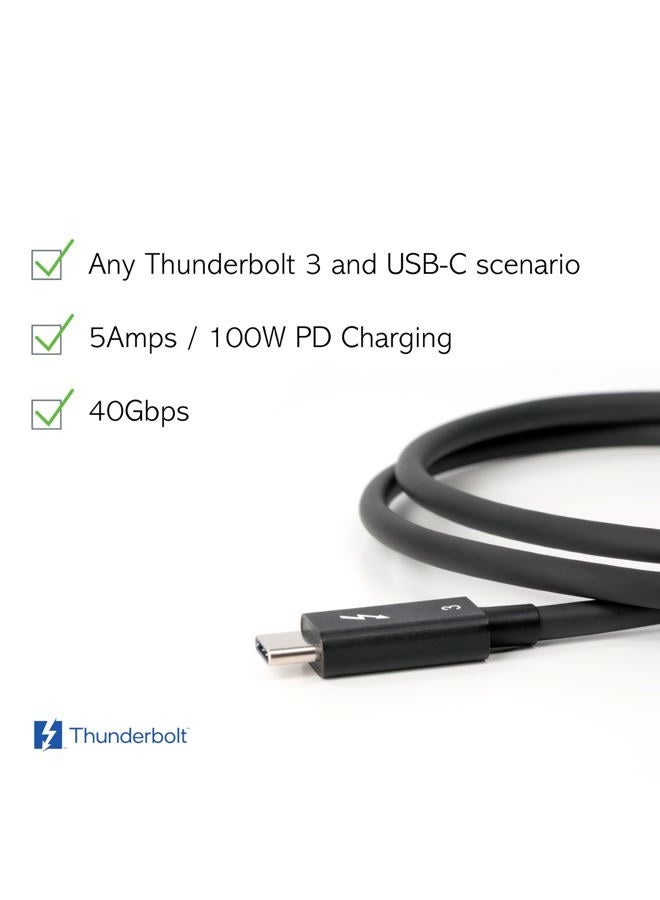 Plugable Thunderbolt 3 Cable 40Gbps Supports 100W Charging, 2.6 feet (0.8 Meters), 5A, USB C Compatible (Thunderbolt 3 Certified) - Image 3