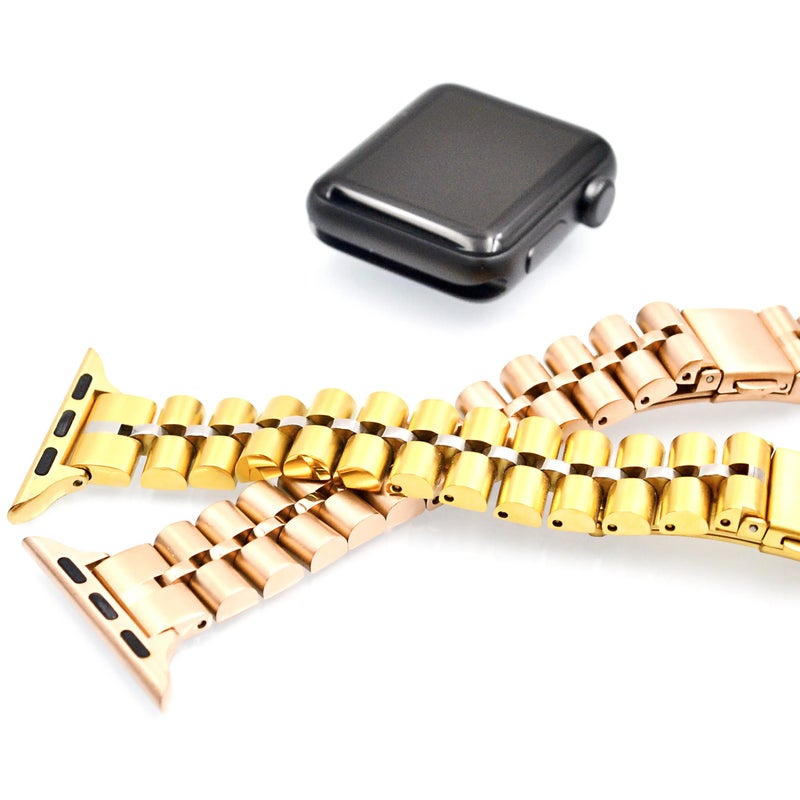 Bluejw Charming Replacement Stainless Steel Watch Strap for Apple Watch – Interchangeable Shiny Metal Band for Women, Easy to Replace Watchband Compatible with Apple Smart Watch - Image 3