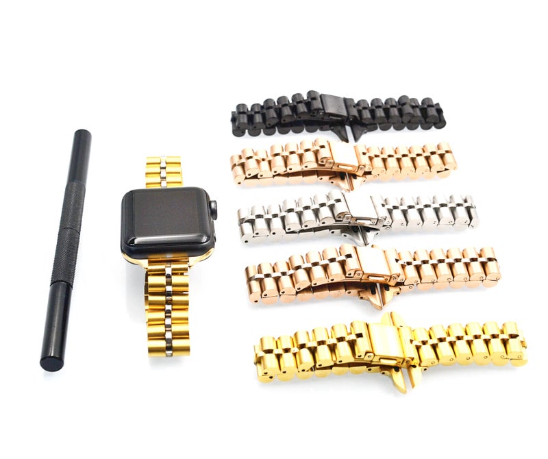 Bluejw Charming Replacement Stainless Steel Watch Strap for Apple Watch – Interchangeable Shiny Metal Band for Women, Easy to Replace Watchband Compatible with Apple Smart Watch - Image 4