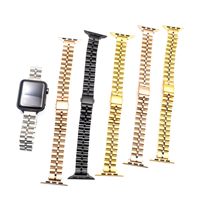 Bluejw Charming Replacement Stainless Steel Watch Strap for Apple Watch – Interchangeable Shiny Metal Band for Women, Easy to Replace Watchband Compatible with Apple Smart Watch - Image 5