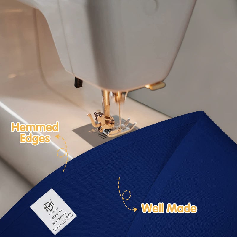 BRILLMAX 6 Pack Navy Blue Round Tablecloths 120 Inch for 60â€ Tables - 150 GSM Polyester Fabric, Floor Length Drop, Water, Stain & Wrinkle Resistant Cloth Cover for Wedding Reception Banquet Dining - Image 4
