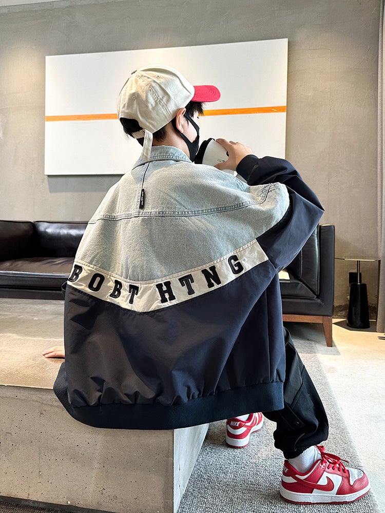 Boys' Autumn Denim Coat Large Boys Jacket Children'S Autumn Clothes Fashion - Image 4