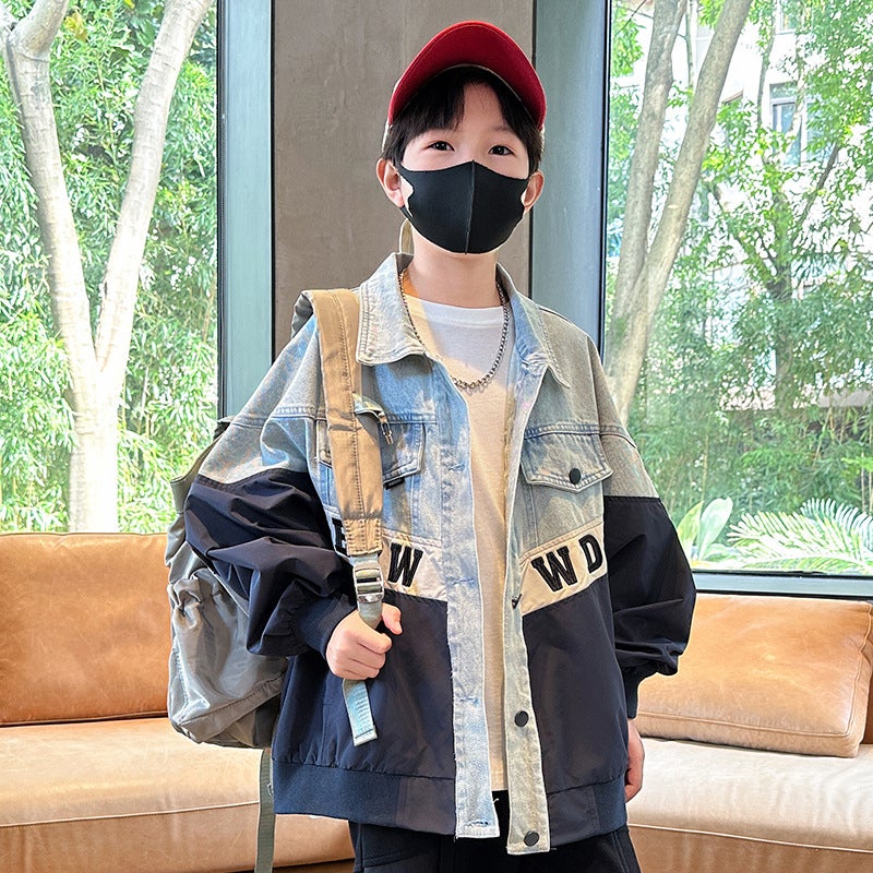 Boys' Autumn Denim Coat Large Boys Jacket Children'S Autumn Clothes Fashion - Image 1