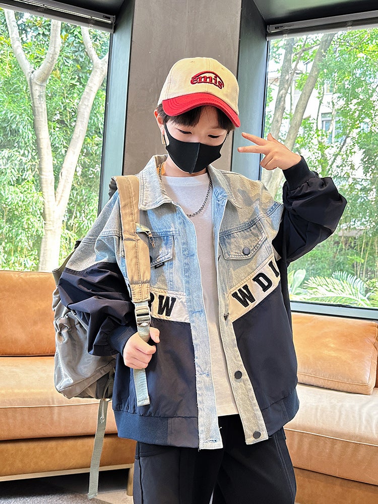 Boys' Autumn Denim Coat Large Boys Jacket Children'S Autumn Clothes Fashion - Image 5
